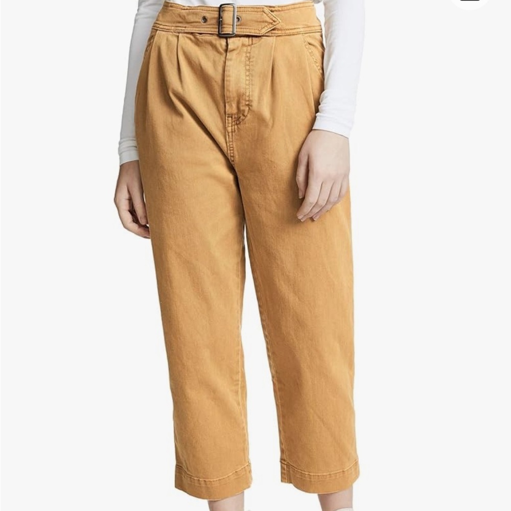 Free People Belted Waist Cropped Pants - Picture 2 of 8